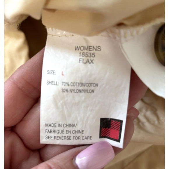 Woolrich Utility Vest Hooded Zip Up Beige Women's L Y2K Outdoor Cabincore - Picture 7 of 7